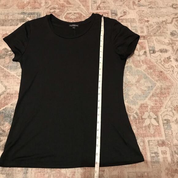 Express Black Semi Sheer Basic Top - Size Small - Picture 3 of 6